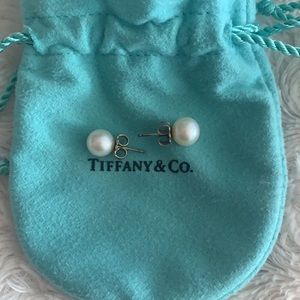 Tiffany & Co. Pearl Earrings with Silver Accents